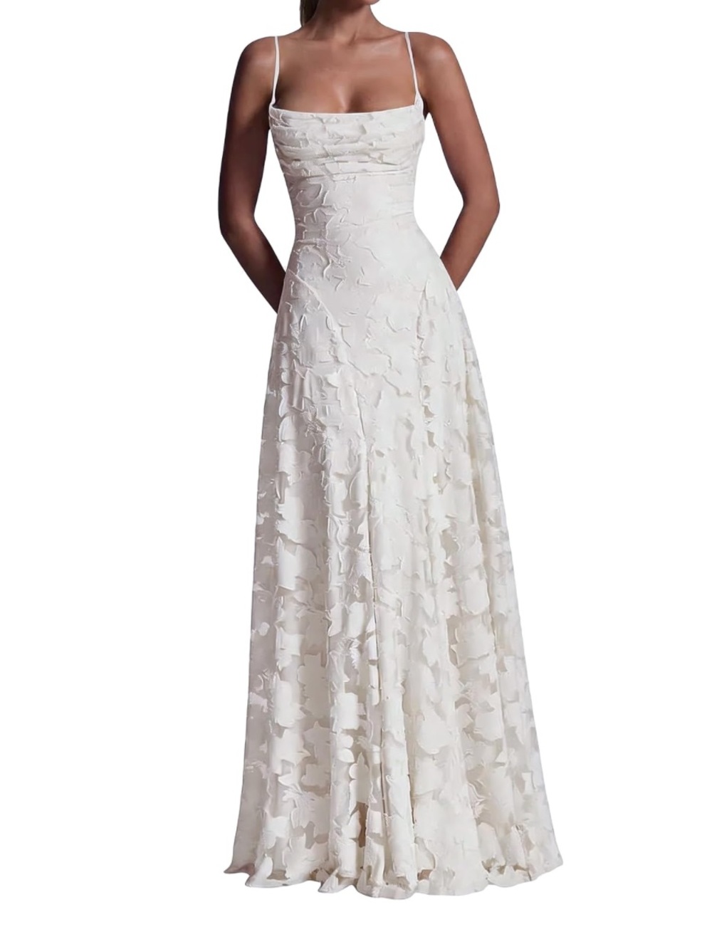Women's Backless Floral Jacquard Maxi Dress Bridal Shower